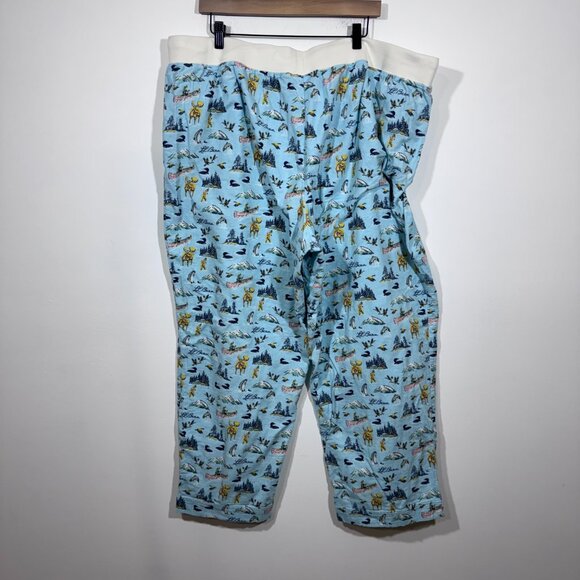 L.L. Bean Womens Flannel Pajama Pants Size 3X Blue Outdoor Nature PJ's - Picture 4 of 6
